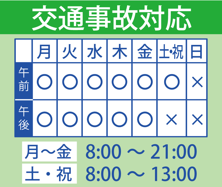 交通事故の診療時間